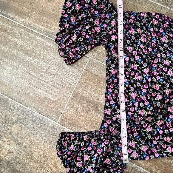 Miami Black and Pink Fitted Peplum Crop Blouse - Picture 8 of 9